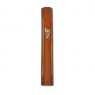 15cm Wood Mezuzah with Panels and 2 Chain Design