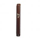 12cm Wood Mezuzah with Small Square Metal Frame