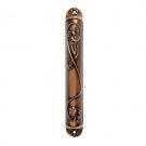 10 centimeter copper Mezuzah with a flower design