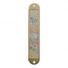 Small gold car Mezuzah with Jerusalem setting done in epoxy