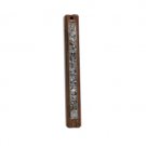 Plastic Mezuzah with Nickel Seven Species Plate and Wood Styling
