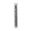 Clear Plastic Mezuzah with Seven Species Plate and 7 Blue Stones