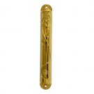7 Centimeter Gold Mezuzah with Flower Pattern and Shin