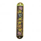 5cm Nickel Mezuzah with Floral Design