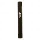10 Centimeter Round Mezuzah with Silver Shin and Chains in Black Wood
