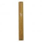 15cm Mezuzah with Rounded Front and Silver Shin in Wood