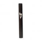 Black Mahogany Wood Mezuzah with Metal Hebrew Letter Shin