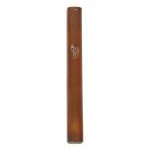 Round Wood Mezuzah in Dark Brown