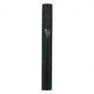 10cm Mezuzah with Silver Shin and Rounded Front in Dark Mahogany
