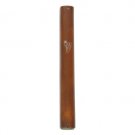 10cm Mezuzah with Semi-Circle Shape and Silver Shin in Dark Brown Wood