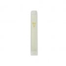 10 Centimeter Mezuzah of White Plastic with Painted Gold Hebrew Letter Shin