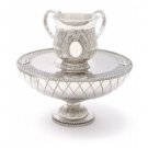 Two piece set of ""Last Waters"" pitcher and basin in metal