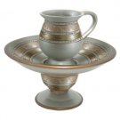 18 cm polyresin ""final hand washing"" set with bronze and silver 
