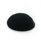 21 cm. Solid Black Wool Knitted Kippah