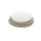 22cm White DMC Knitted Kippah with Shades of Brown Stripe