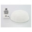 White DMC Knitted Kippah with Two Sets of Air Holes