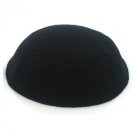 20 Centimeter Wide Jet Black Knitted Kippah