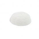 20 Centimeter White Knitted DMC Kippah
