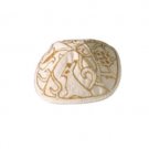 Yair Emanuel Gold and White Cotton Hand Embroidered Kippah with Jerusalem Design