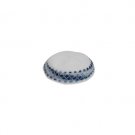 White DMC Knitted Kippah with Blue Diamond Shapes