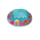 Yair Emanuel Turquoise Silk Kippah with Jerusalem motif