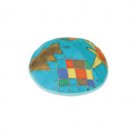 Yair Emanuel Turqouise Silk Kippah with Multicolor Designs
