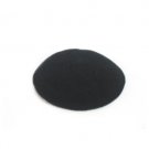 15 cm all black knitted kippah with encircling spiral design