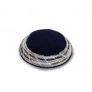 17 cm gray and black knitted kippah
