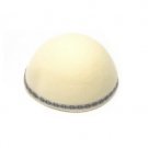 26cm White Yemenite Kippah with Blue and Black Stripe