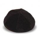 German Velvet Kippah with Six Sections in Black