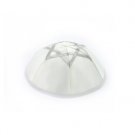 20cm White Satin Kippah with Star of David in Silver Lace with Six Sections