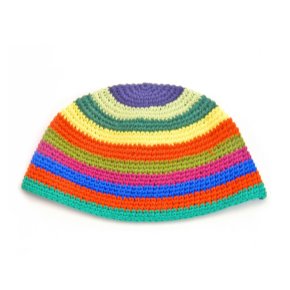 24 cm ""freak"" kippah with bright rainbow colors