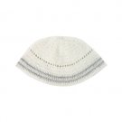 22 cm ""freak"" style knitted kippah with cutout crochet design