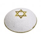 Gold Knitted Star of David Kippah