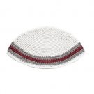 Kippah Striped with Red and Gray