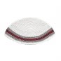 Kippah Striped with Red and Gray