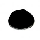 Black Velvet Kippah with Silver Zigzag and Arches
