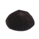 Kippah in Black German Velvet with 6 Parts (Medium)