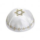 Kippah Knitted with Gold and Silver Star of David