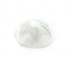 20 cm satin kippah with silver embroidery