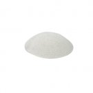 15 Centimeter White Knitted Kippah with Thick Yarn