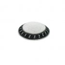 16 Centimeter White Knitted Kippah with Blue and Green Box and Line Pattern