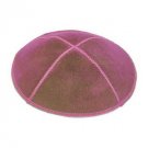 16cm Suede Dark Red Kippah with 4 Parts