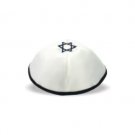 20 cm satin kippah with black embroidery
