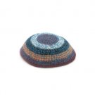16 Centimeter Knitted Kippa in Pattern of Multi-Colored Yarn