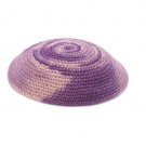 14 Centimeter Shades of Purple Knitted Kippah with Swirl