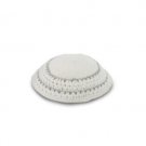 15 cm knitted kippah with embroidered silver