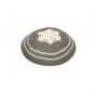 17.5 cm knitted kippah with embroidery