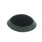 16 cm knitted black and gray kippah