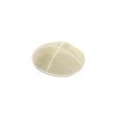 14 Centimeter Off-White Grey Leather Kippah with 4 sections